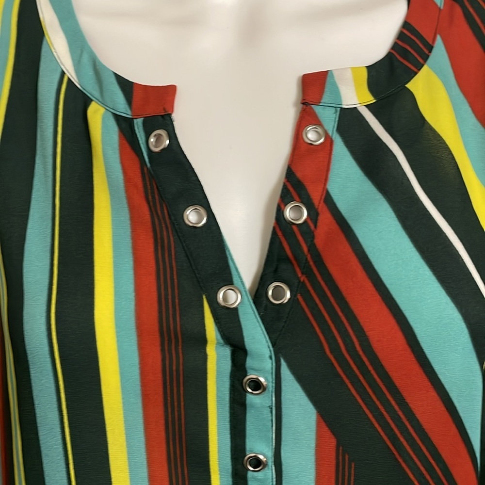 Chaus New York Long Sleeve
Multicolor Striped V-Neck Shirt - Picture 5 of 13